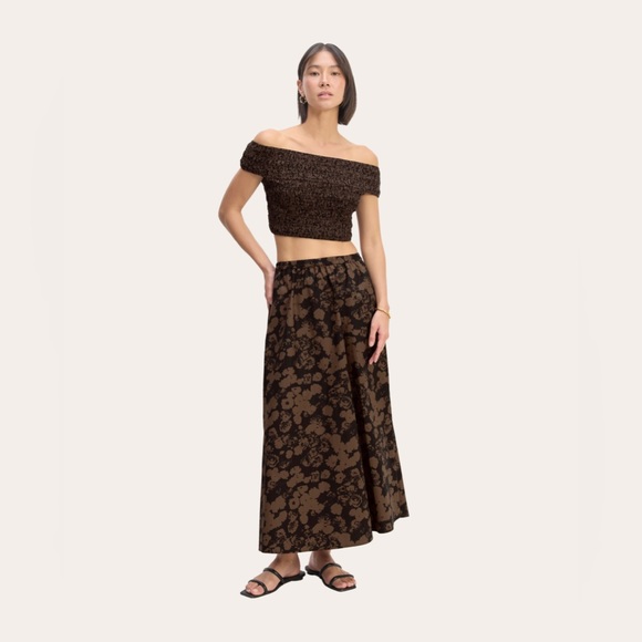 COPY - Everlane 100% cotton black and brown maxi skirt - Picture 1 of 8